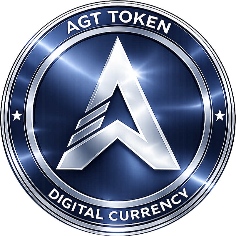 AGT Token coin — purple gradient token artwork representing the AGT ecosystem currency on Binance Smart Chain